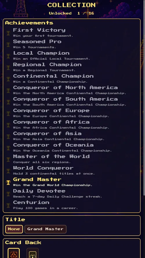 Collection & achievements