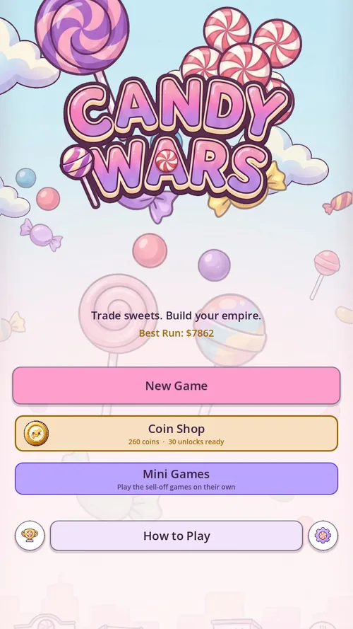 Candy Wars title screen